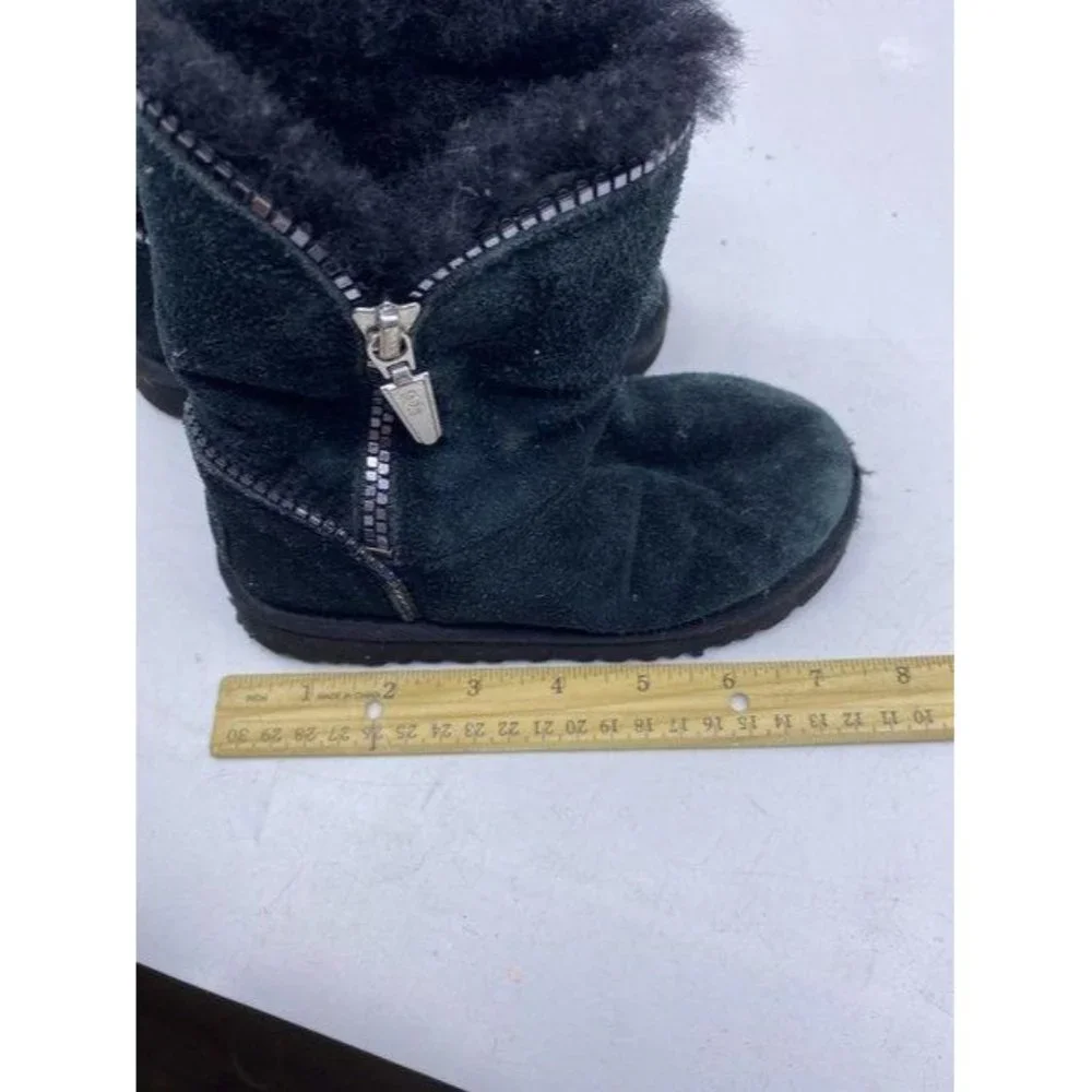 Ugg Australia Black Kids Zipper Accent Bootsbootie